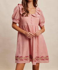 Listicle - Women's Embroidered Babydoll Dress
