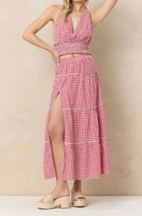 Vintage Havana - Gingham Woven Prairie Maxi Skirt