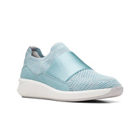 Clarks Women's Un Rio Knit Slip-on Sneaker in turquoise knit - women's sneaker