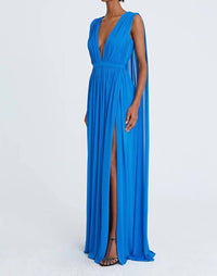 Halston Heritage - Ashley Jersey V-neck Gown