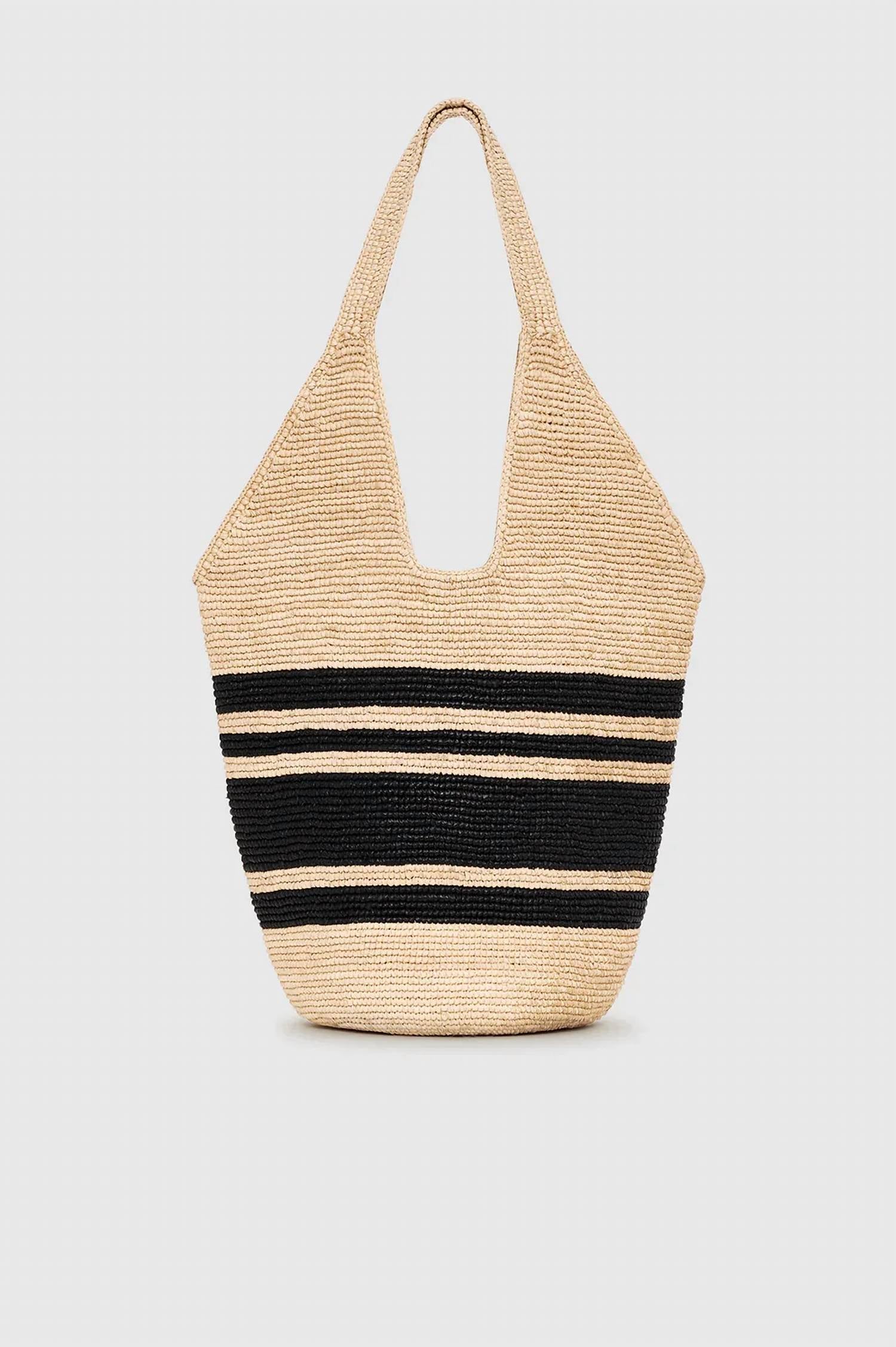 Anine Bing - Women's Leah Striped Hobo Raphia Bag