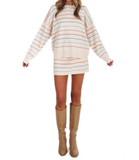 LE LIS Good Fit Stripe Sweater Two Piece Set in cream - women's sleepwear - view 8