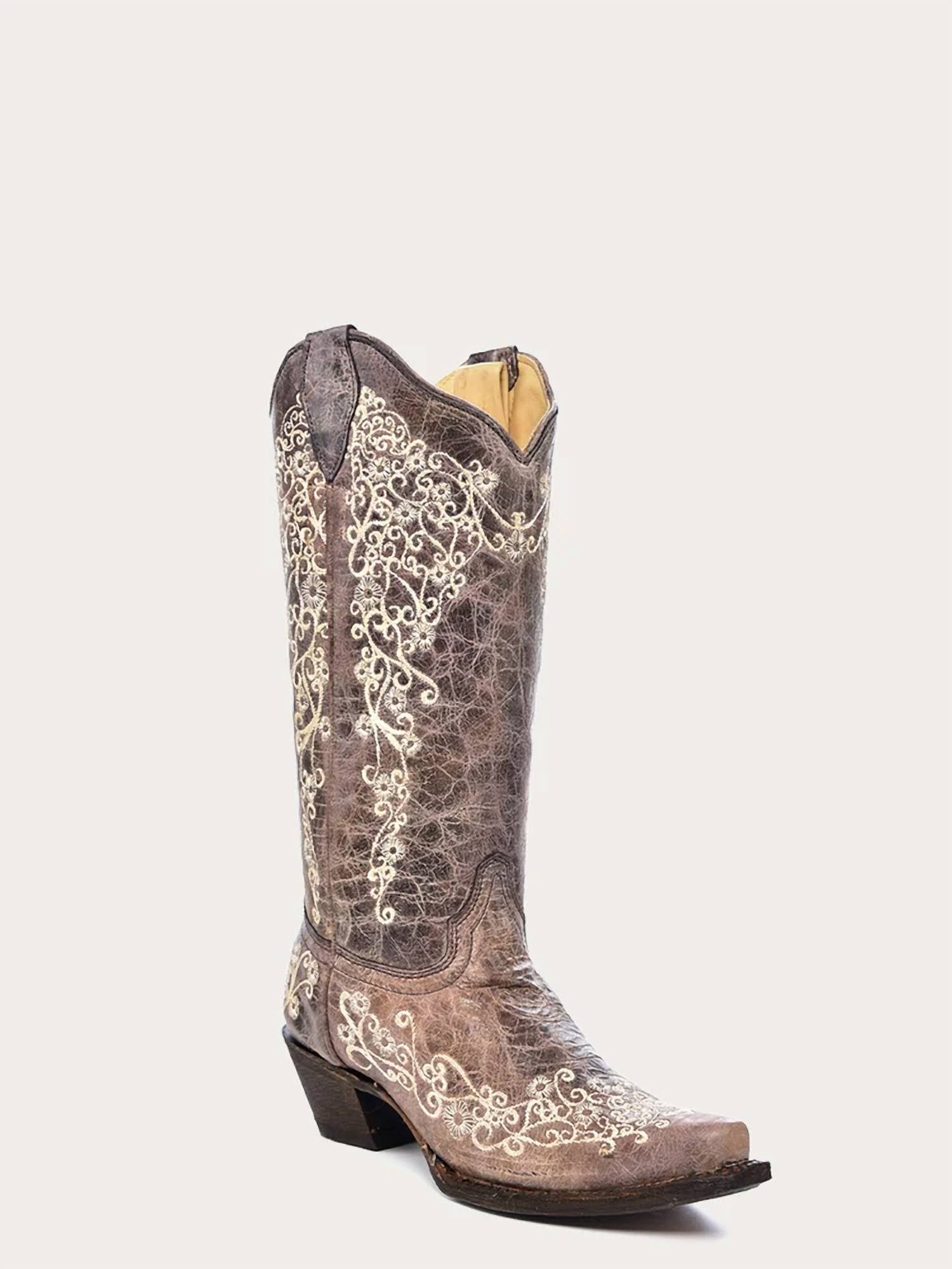 Corral - Women's Floral Embroidery Cowboy Boots