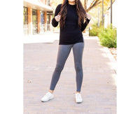 Julia Rose Caitlin Crossover Full Length With Pockets Leggings in charcoal - women's pants