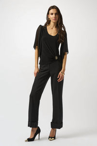 Joseph Ribkoff - Silky Knit And Chiffon Fitted Top