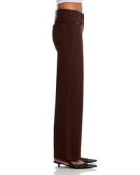 L'Agence Joanne Low Rise Wide Leg Denim Pant in brown - women's pants - alternate view