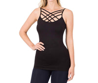Aaaaa Fashion - Strappy Criss Cross Seamless Cami