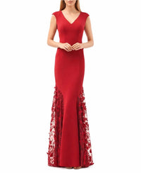 Carmen Marc Valvo - Embellished Crepe Gown