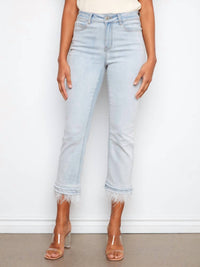 Charlie B - Cropped Jeans With Removable Feather Hem