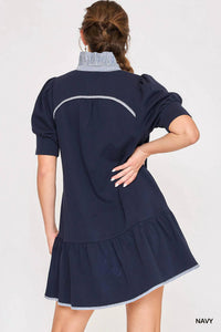 Umgee - Puff Sleeve Tiered Mini Dress