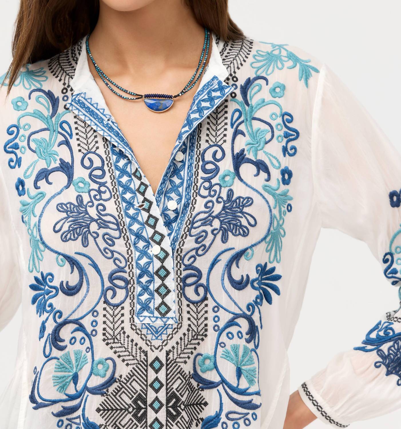 Johnny Was Romilly Tunic in white - women's shirt - view 4