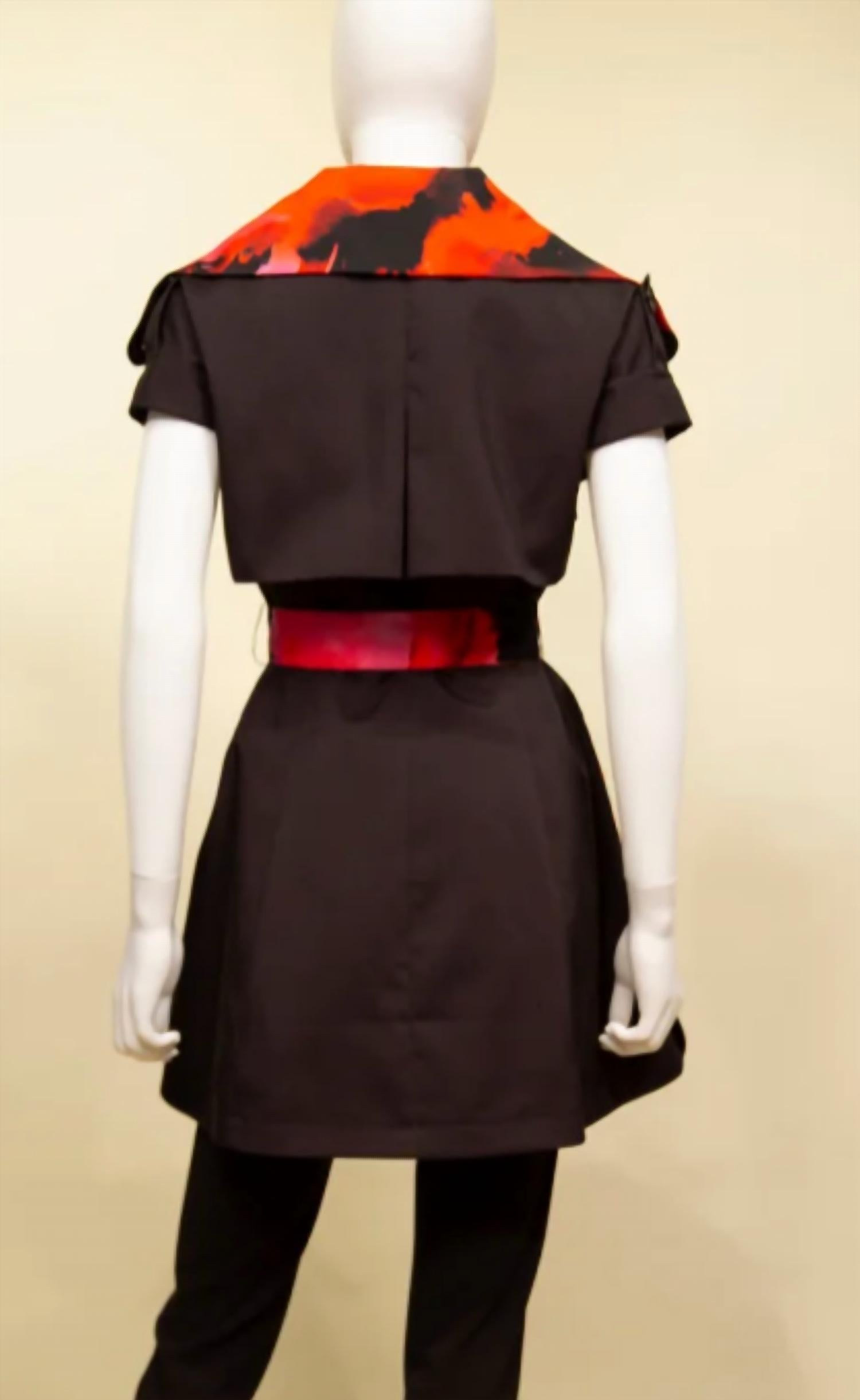 Samuel Dong - Trench Jacket Dress with Cap Sleeve