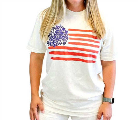 Chaudoin Creations - Floral American Flag Tee Shirt