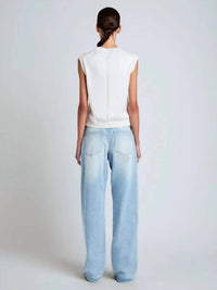 Proenza Schouler Emily Sleeveless Sweater in off white - women's tank top - detail view