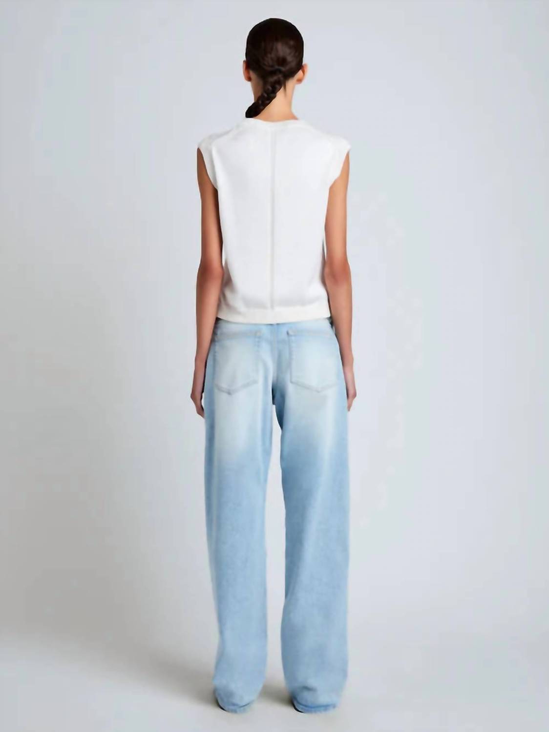 Proenza Schouler Emily Sleeveless Sweater in off white - women's tank top - detail view