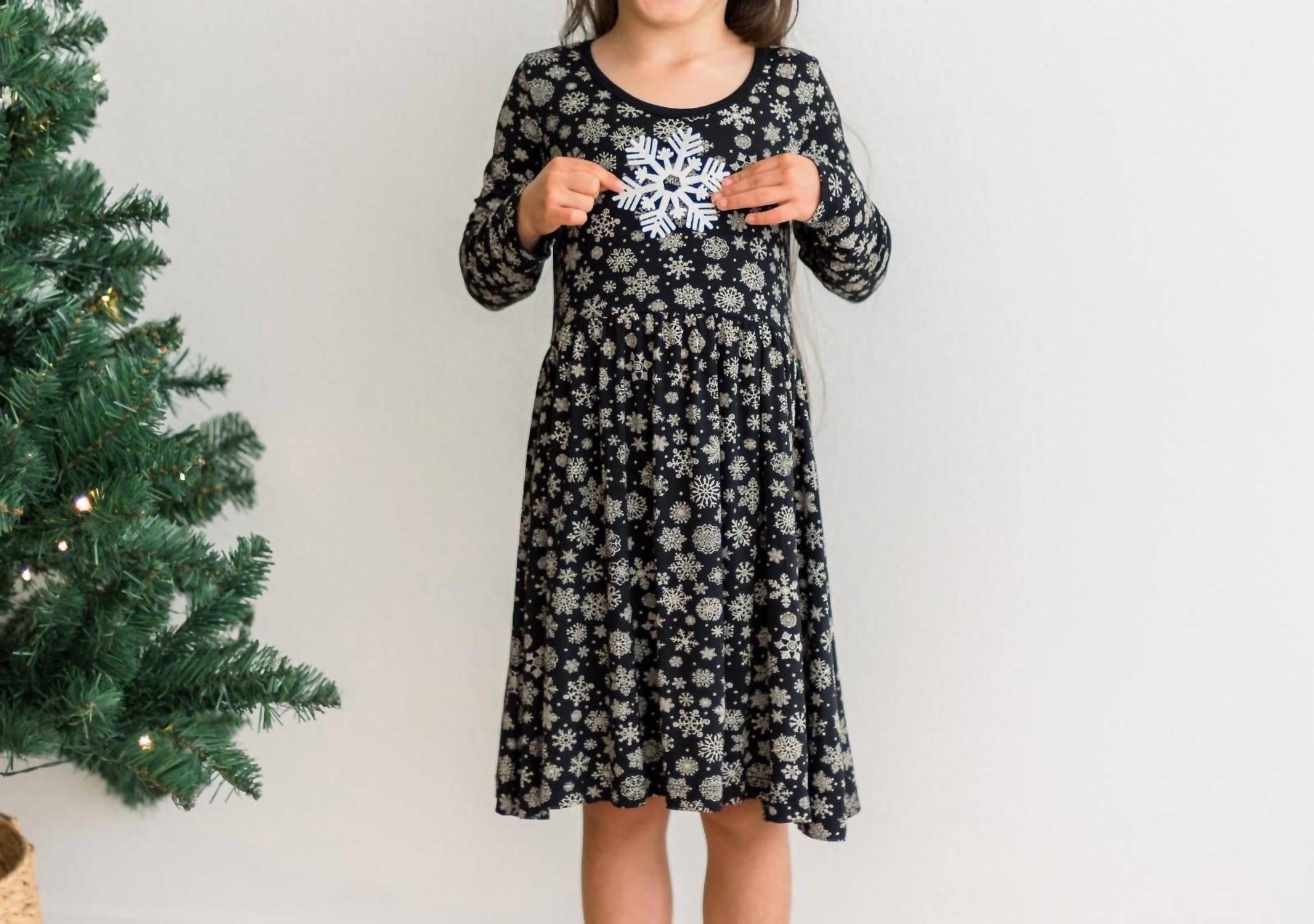 Kickee - Kid's Long Sleeve Twirl Dress With Pockets