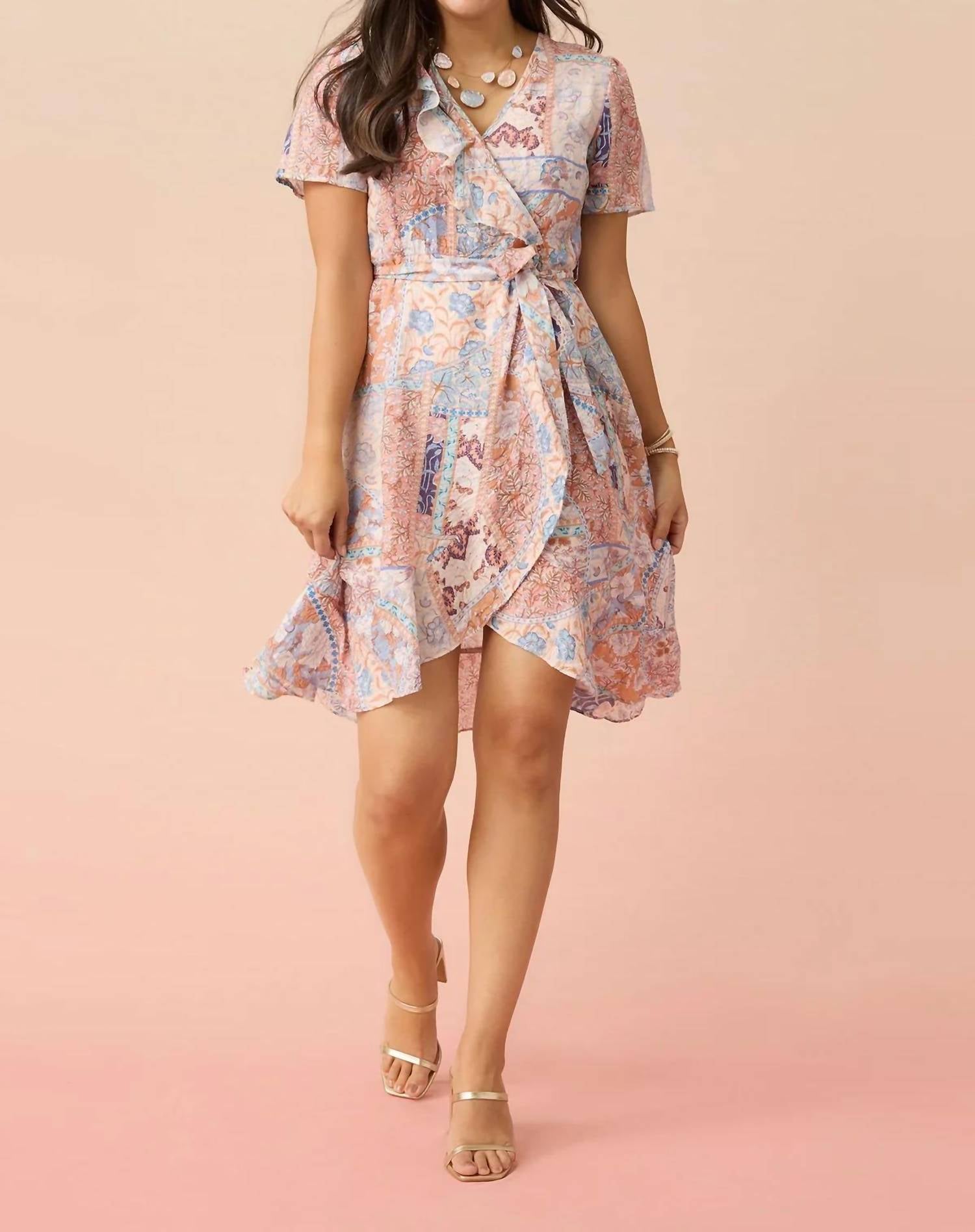 Coco + Carmen - Aria Flutter-Sleeve Dress with Tie