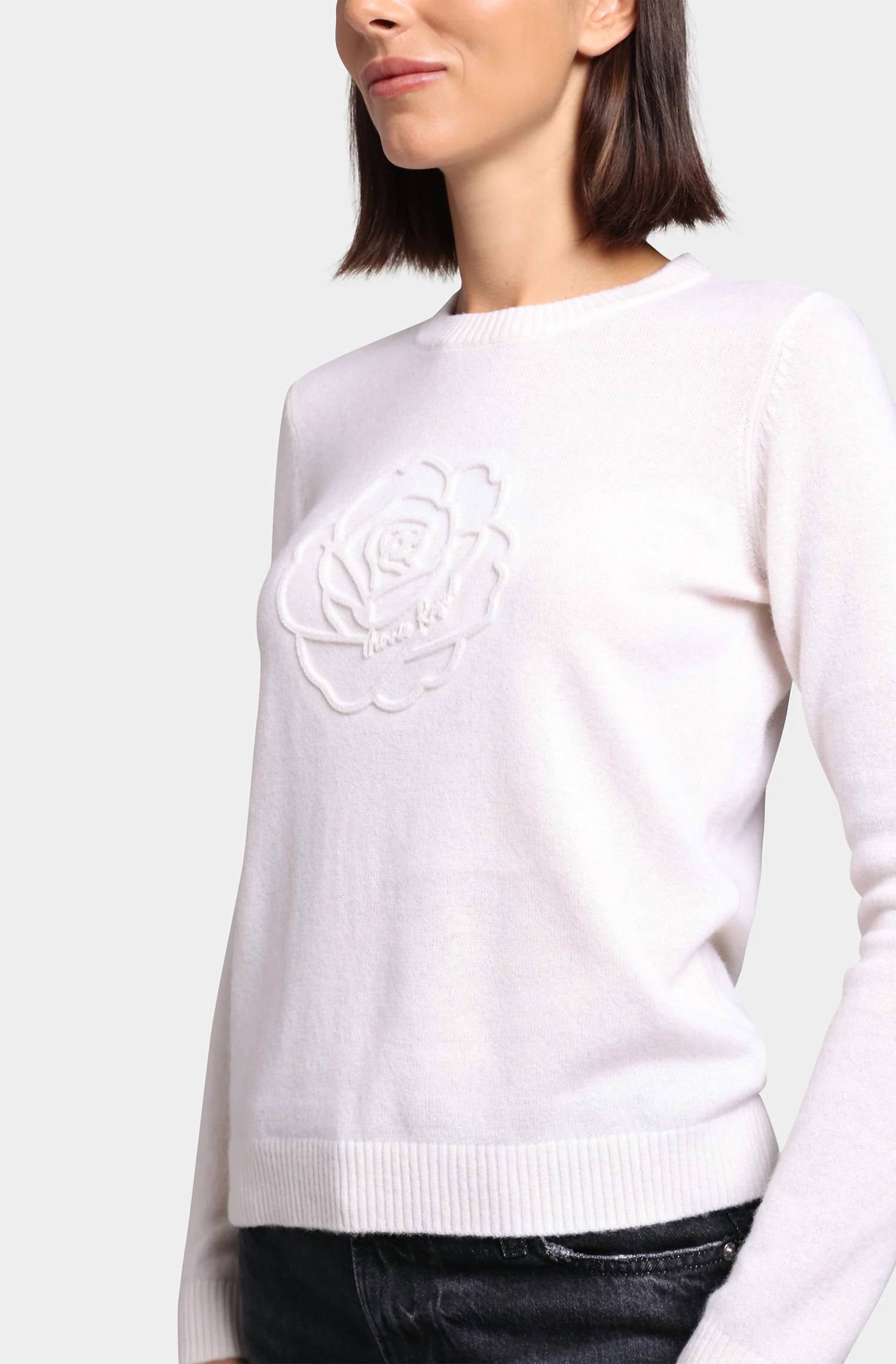 Minnie Rose - Embossed Rose Logo Crew Sweater