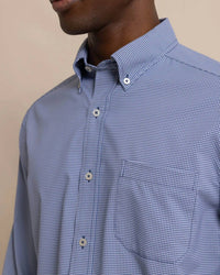 SOUTHERN TIDE Gingham Intercoastal Sport Shirt in seven seas blue - men's shirt - view 4