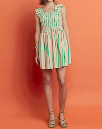 English Factory - Stripe Ruffle Mini Dress