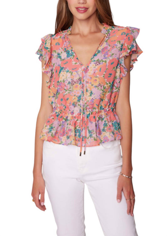 Lost + Wander - Floral Bliss Ruffle Blouse Top