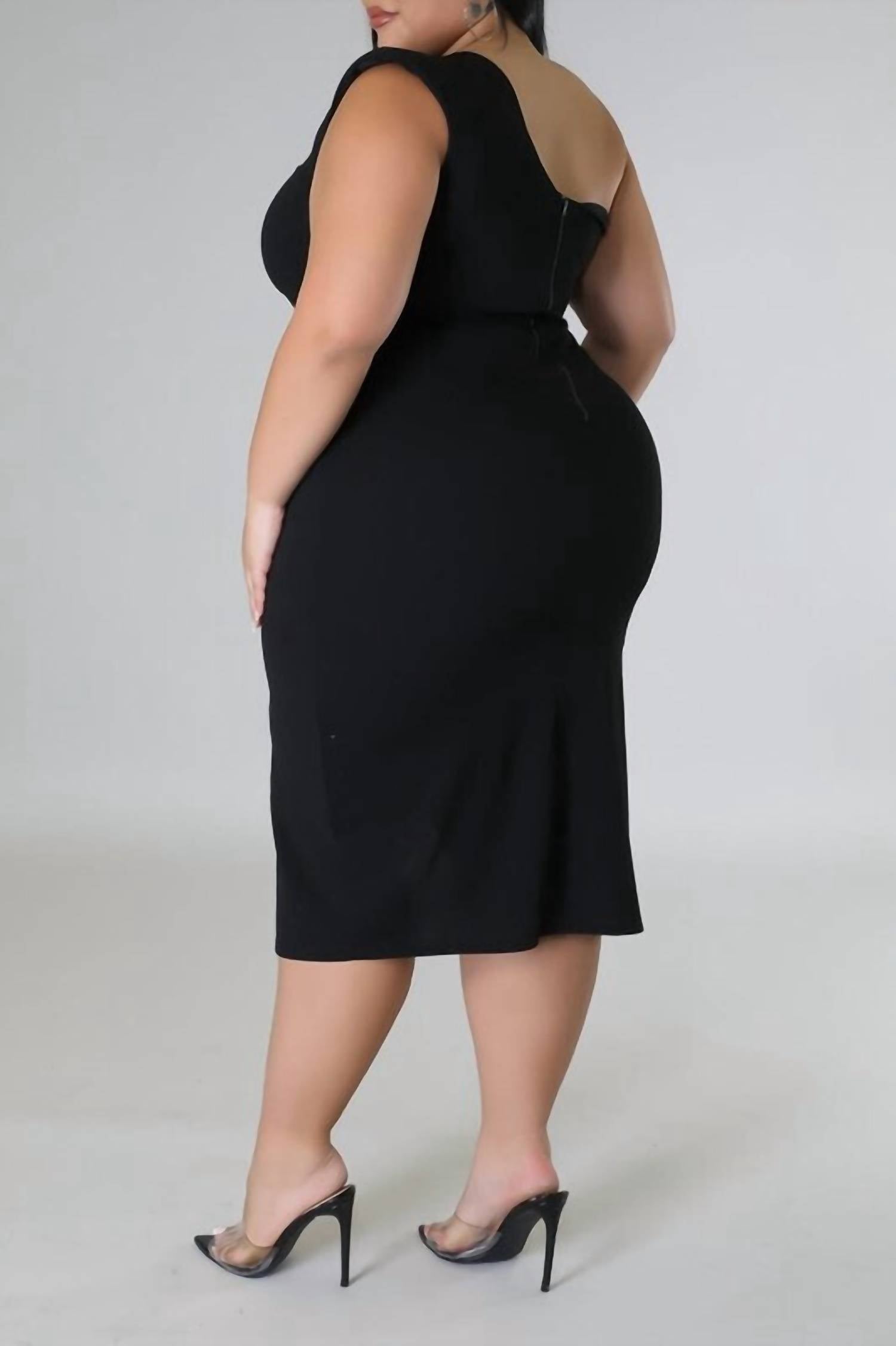 Good Time Usa - Emma One Shoulder Cut Out Dress With Side Slit