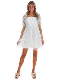 In February - To Be Fair Floral Ruffle Mini Dress