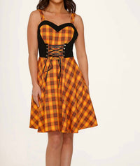 Orchid Bloom - Plaid Swing Dress