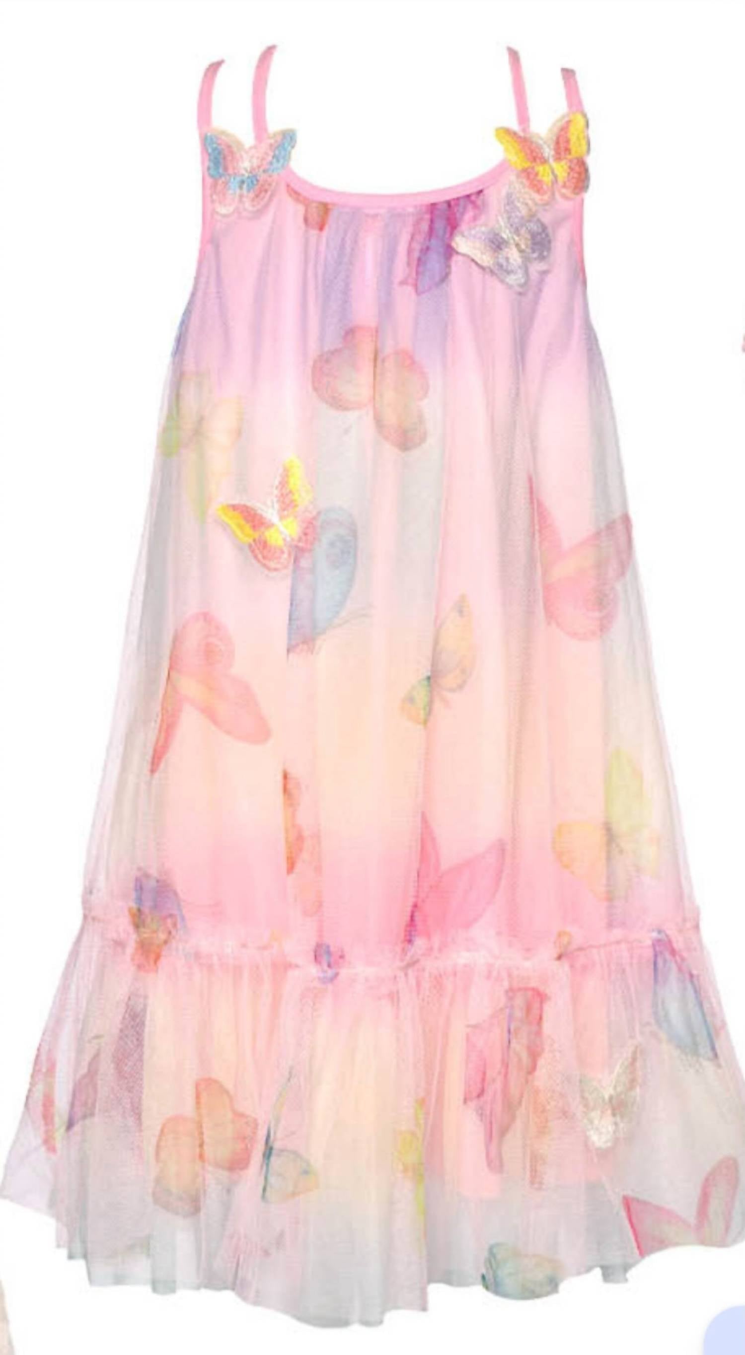 Baby Sara - Kids Butterfly Patch Mesh Dress