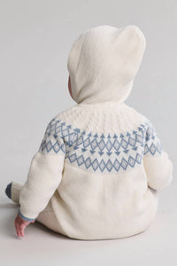 BAREFOOT DREAMS Cozychic Ultra Lite Baby Fair Isle Onesie in cream multi - kids' item - detail view