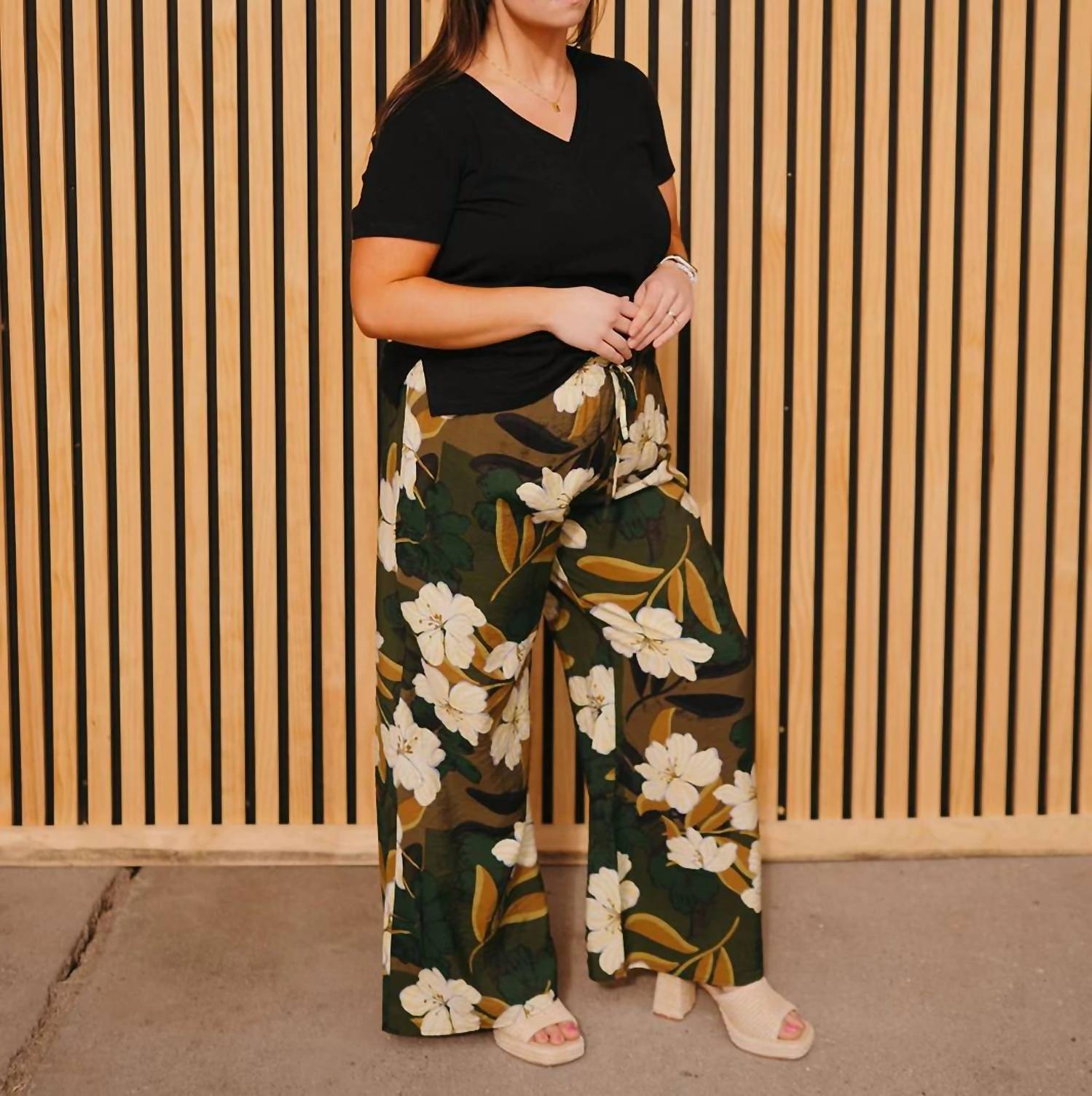 Dex - Palm Blossom Wide Leg Pants