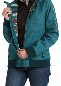 CINCH Women's Geo Print Hooded Jacket in teal - women's jacket - view 4