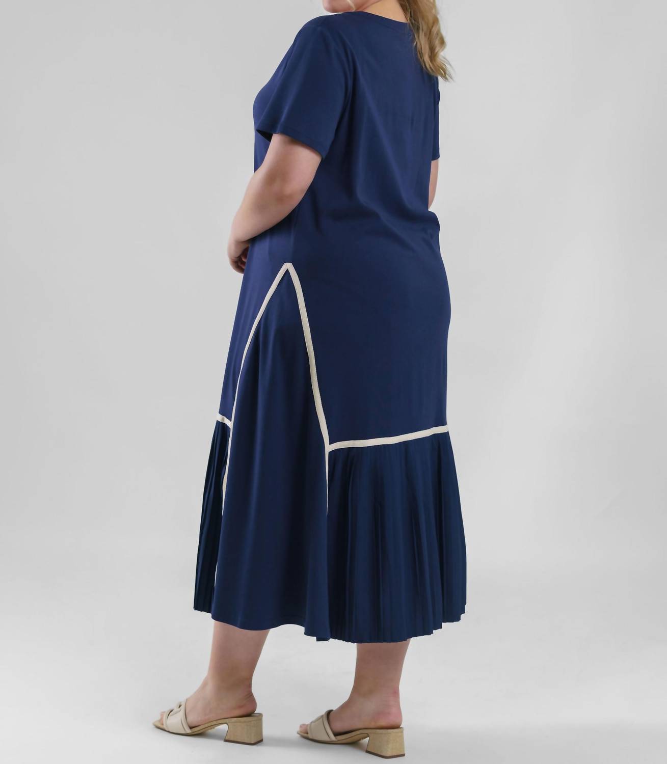 Joh - Rowan Pointe Knit Dress With Pleating - Plus Size