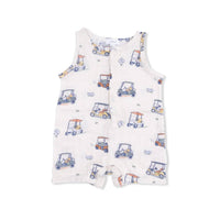 Angel Dear - Kids Zooming Golf Carts Muslin Sleeveless Shortie Romper