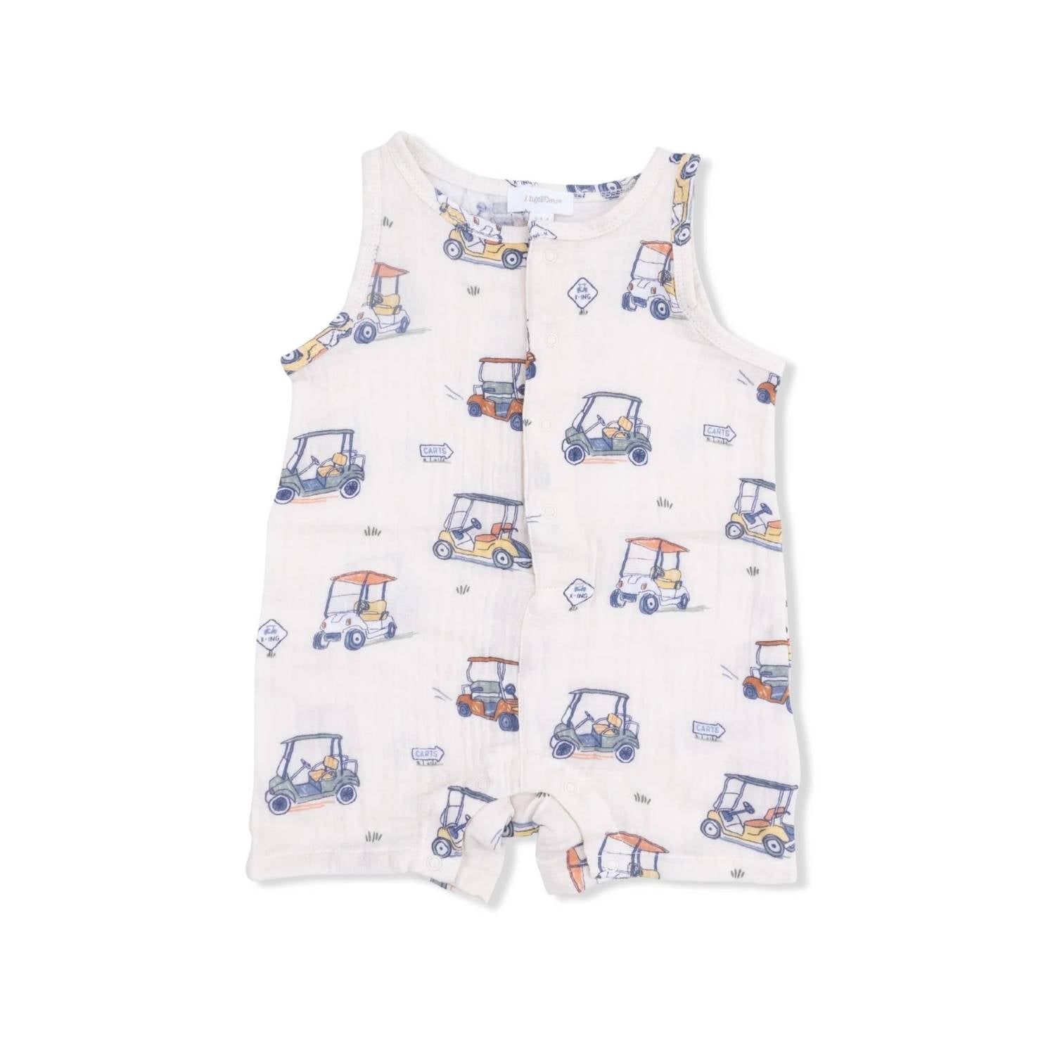 Angel Dear - Kids Zooming Golf Carts Muslin Sleeveless Shortie Romper