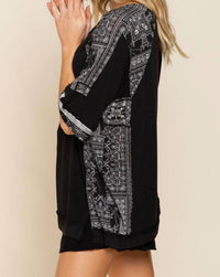 POL Not So Basic Knit Top in black - women's shirt - alternate view