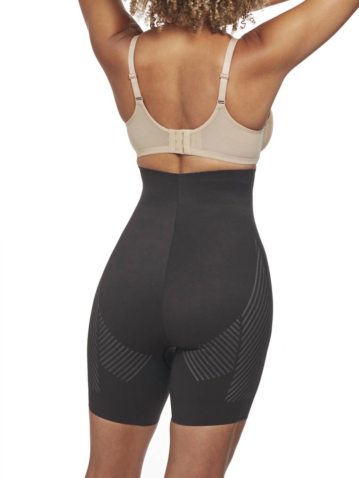 TC Fine Intimates Iconic Core High-waist Booty Lift Thigh Slimmer in black - women's shorts - detail view