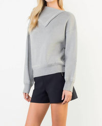 Thml - Split Neck Exposed Stitch Sweater