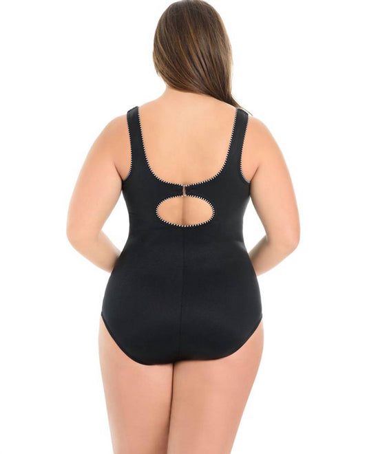 Miraclesuit - Colorblock Plus Size Touche Underwire One Piece Swimsuit