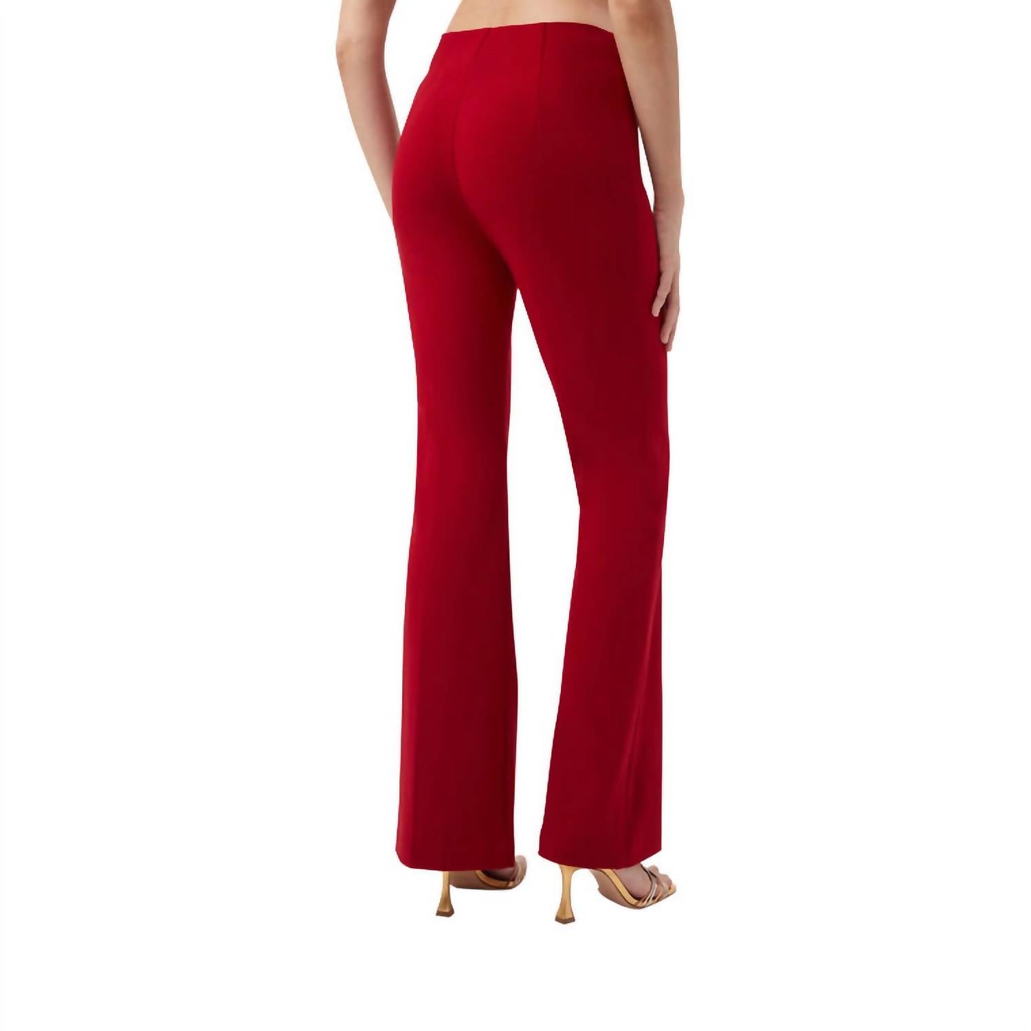 Trina Turk Women's Jacoba Crepe Knit Pant in red - women's pants - detail view