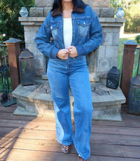 Et Clet - Sherpa Collared Denim Jacket
