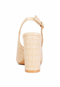 Rag Company - Women's Macha Croctexture Sling Back Heels