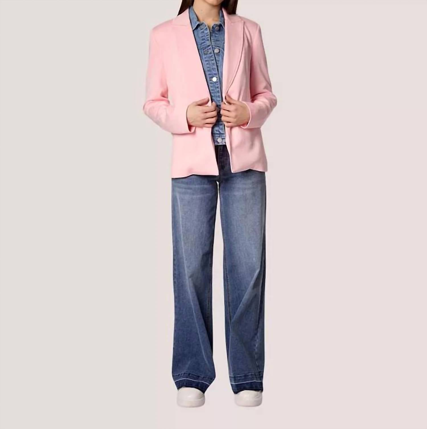 BLUE REVIVAL Women's Removable Insert Helen Blazer in pink denim - women's jacket - view 6
