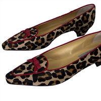 Diane B. Women's Leopard Print Bow Low Heel Pumps in brussel - women's heels