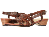 David Tate Women's Bellisima Leather Slingback Sandal in cognac - women's sandal - detail view