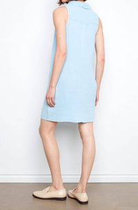 CHARLIE B Sleeveless Gauze Shirt Mini Dress in bluebell - women's dress - alternate view