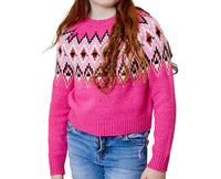 DESIGN HISTORY Girl's Knit Beanie in pink dream combo - kids' hat