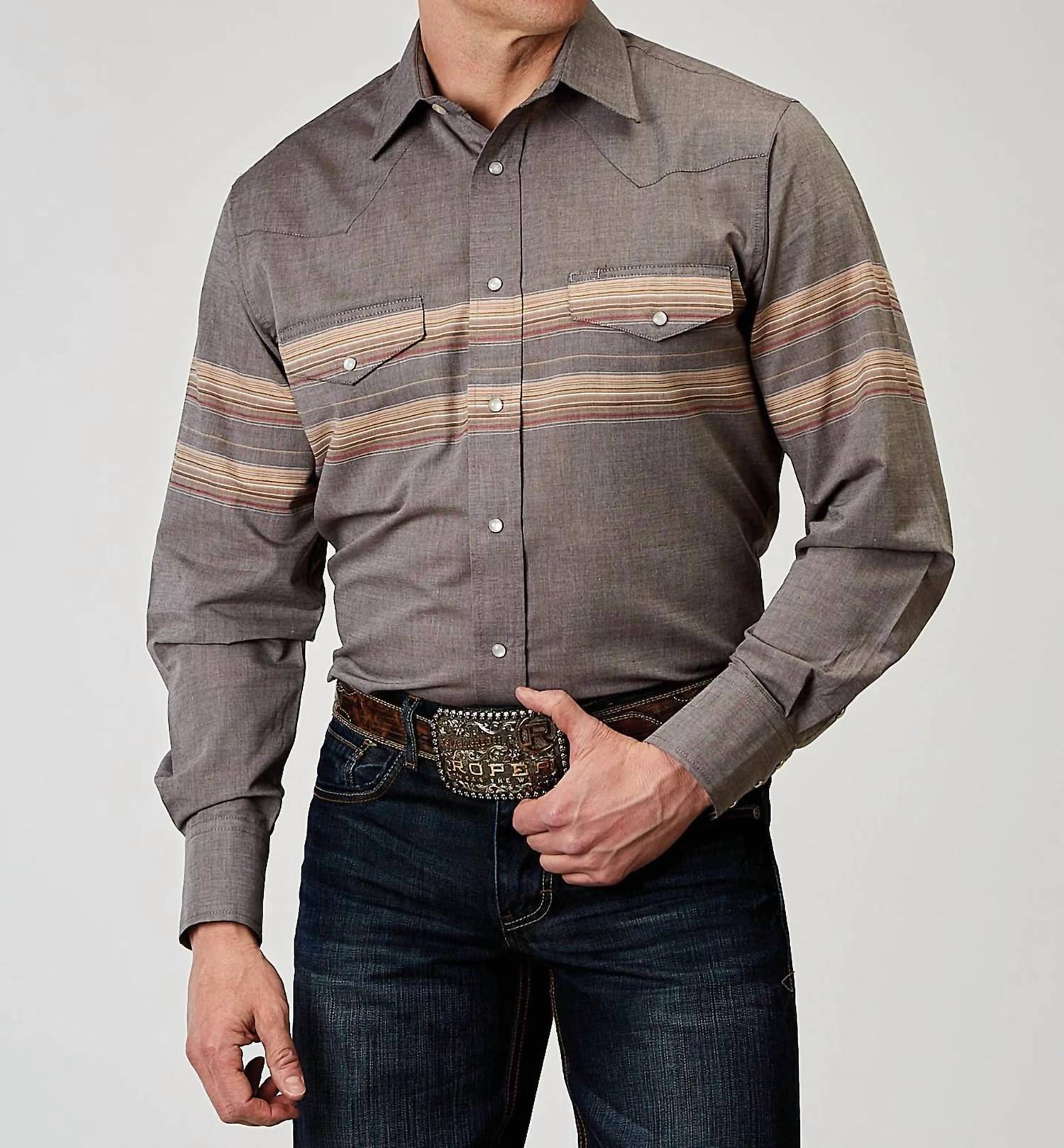 Roper - Button Down Border Stripe Shirt