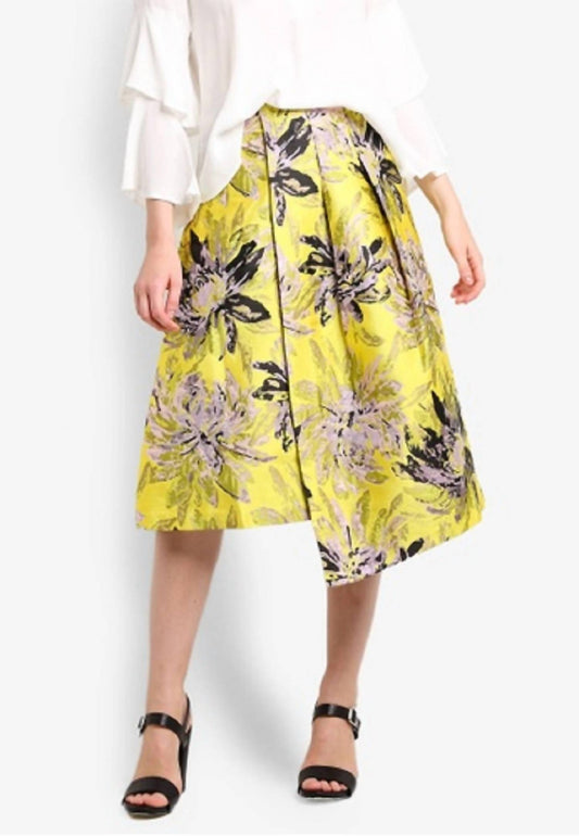 Topshop - Jacquard Floral Midi Asymmetrical Midi Skirt