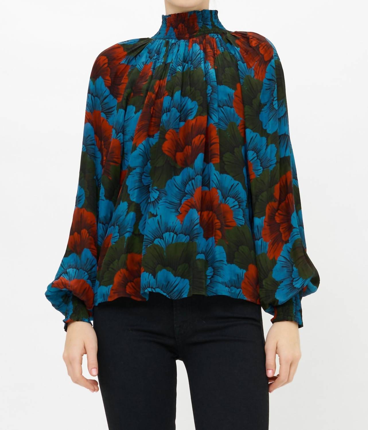Oliphant - Smocked High Neck Blouse